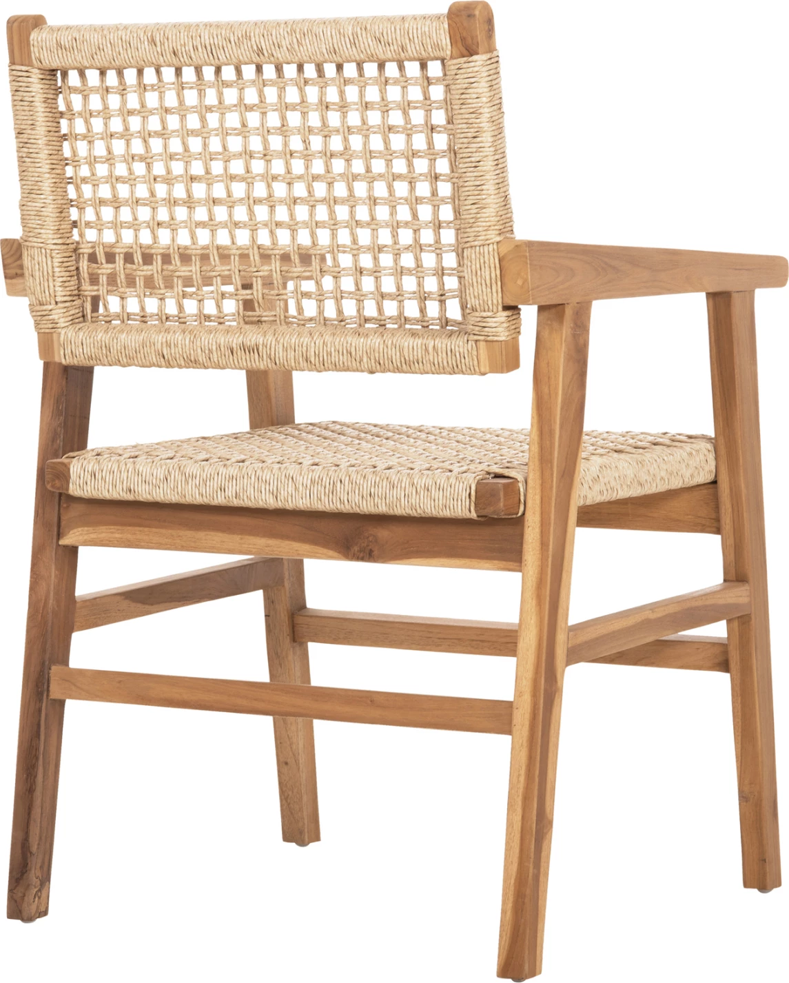 Karrige për ngrënie, BJORN FH9403.21, dru tik i fortë, litar, 56x56x83H cm