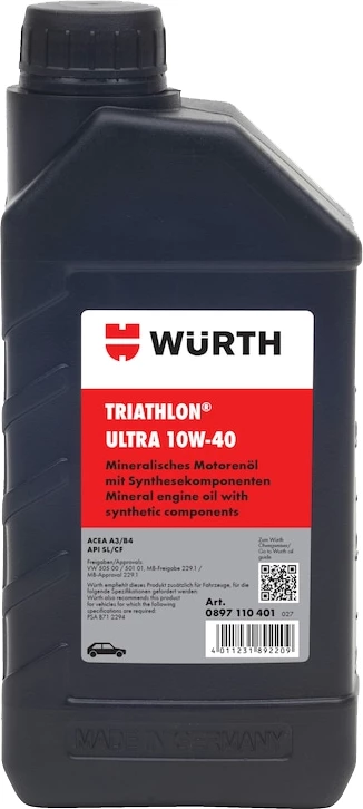 Vaj për motor Würth TRIATHLON, 10W40, 1L
