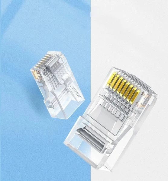 Konektor RJ45 Ugreen 50961 Cat 6 8P8C, 10 copë, transparent