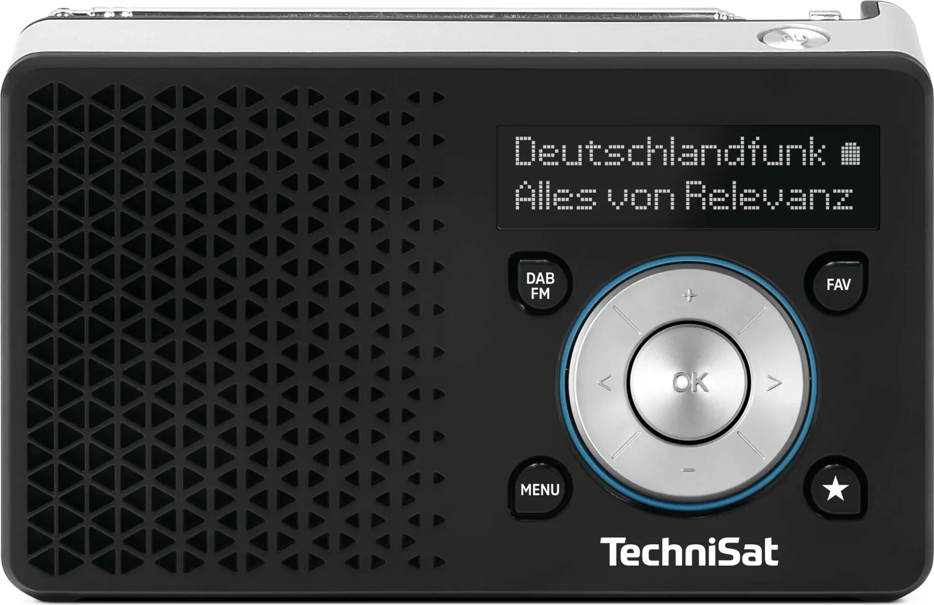 Radio portabile TechniSat DigitRadio 1 ASA, DAB+ FM, ekran OLED, 1050mAh, zi/argjendtë