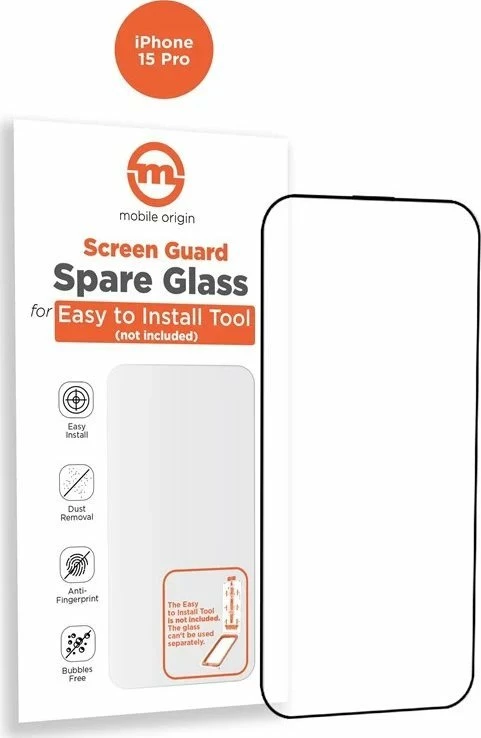 Xham mbrojtës i temperuar Mobile Origin Orange Screen Guard Spare Glass për iPhone 15 Pro