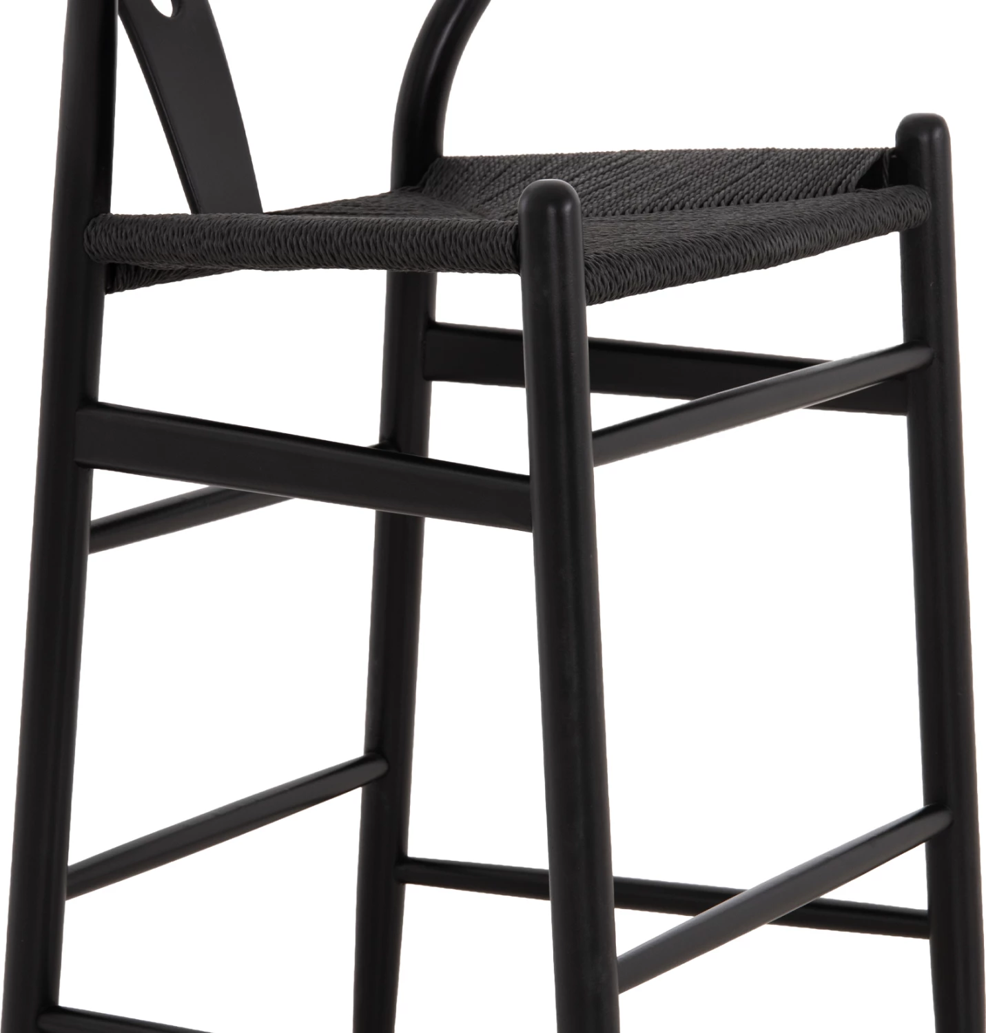 Karrige për bar BRAVE, shpinë wishbone, dru ahu, e zezë, FH9405.04, 48x53x100cm