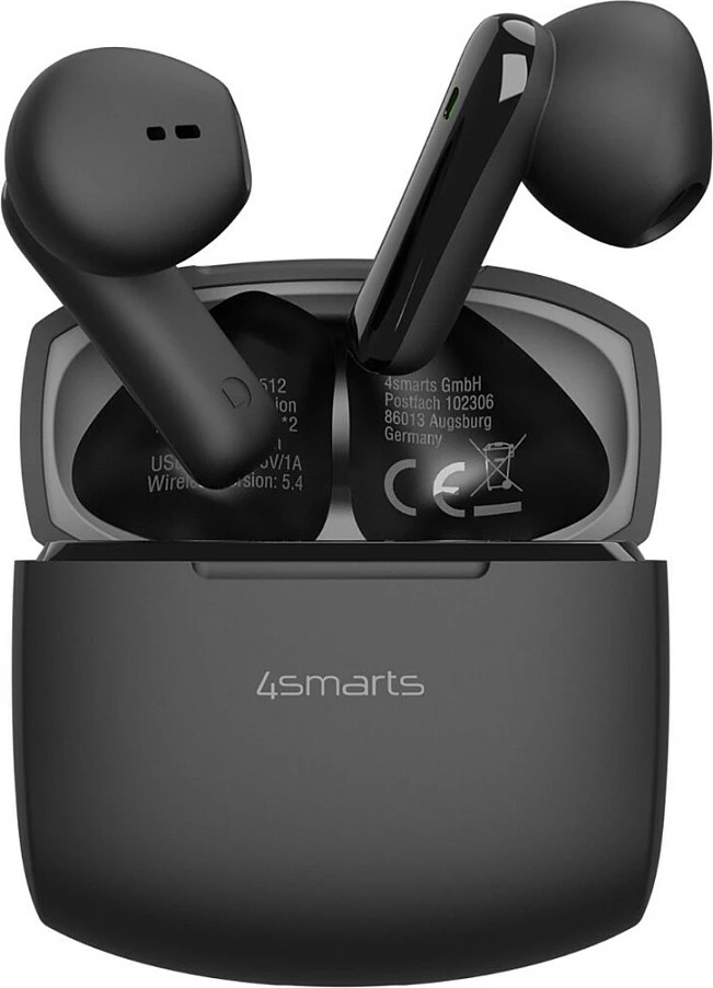 Kufje 4smarts SkyBuds Air, TWS Bluetooth 5.4, me kutizë karikimi wireless, të zeza