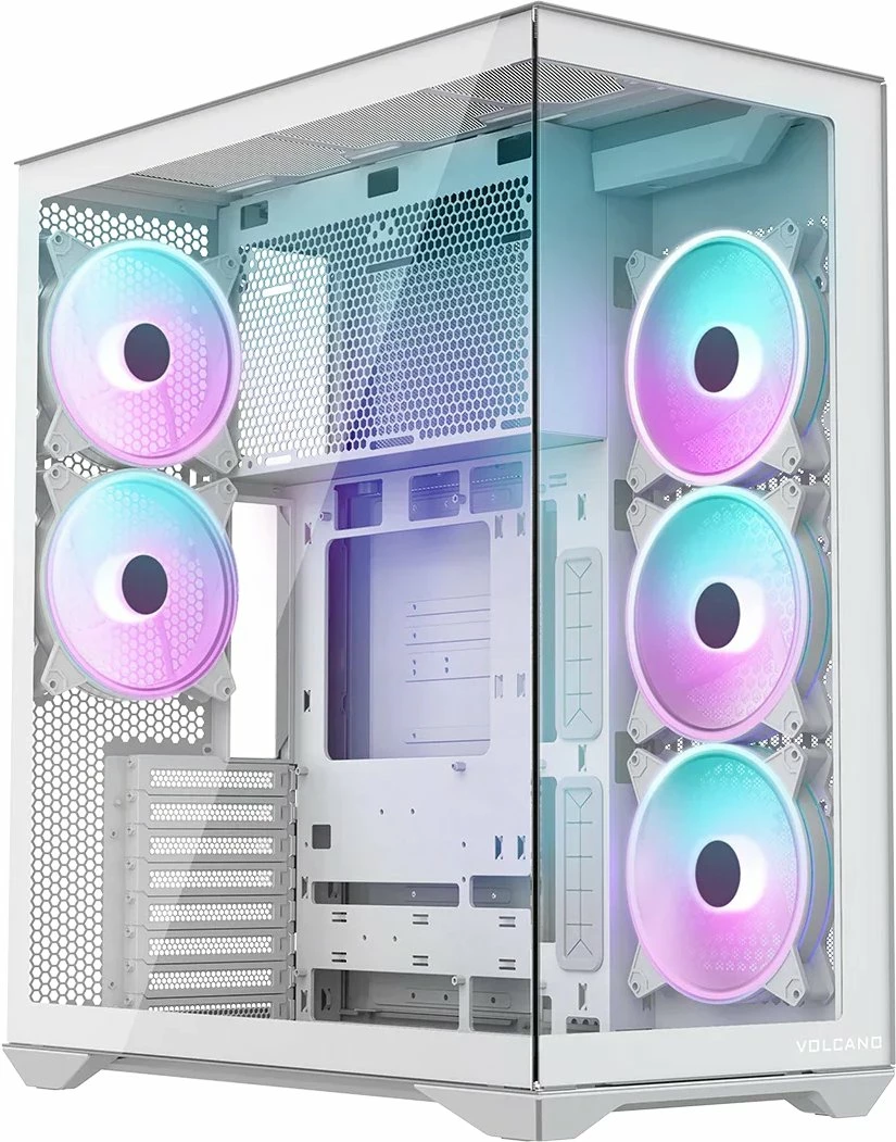 Kasë Modecom Volcano Space XL ARGB 5F Full Tower ATX/eATX, 5 ventilatorë ARGB, e bardhë