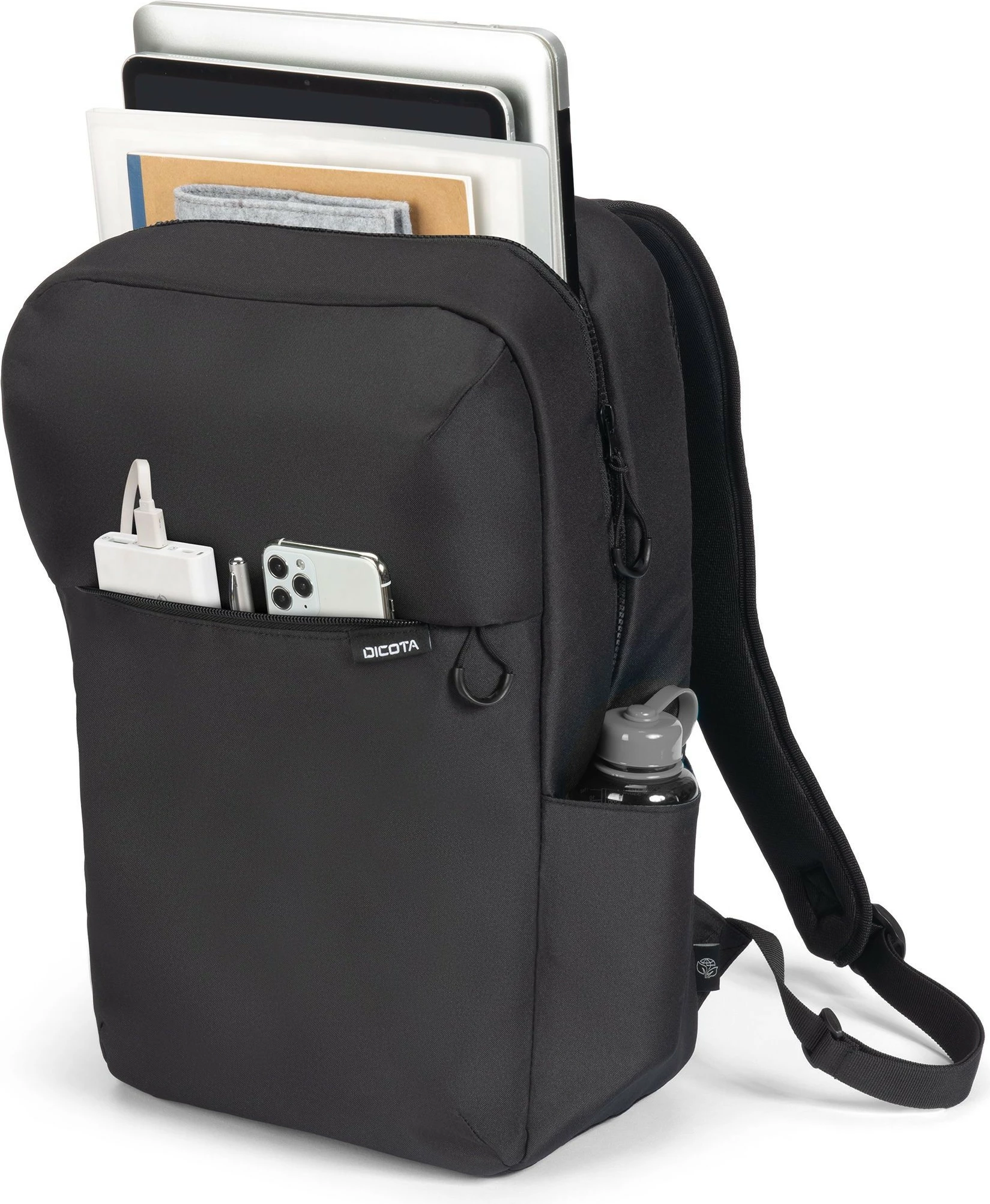 Çantë shpine DICOTA D32115-RPET, 16", rrip supi, e zezë