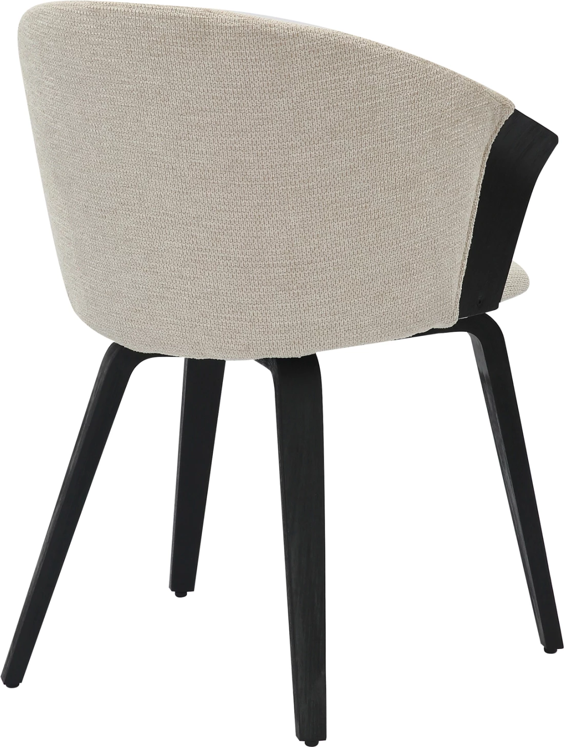 Karrige për ngrënie JESPER FH9977.02, kornizë prej druri, pëlhurë e zezë-ekru, 61x54x74H cm