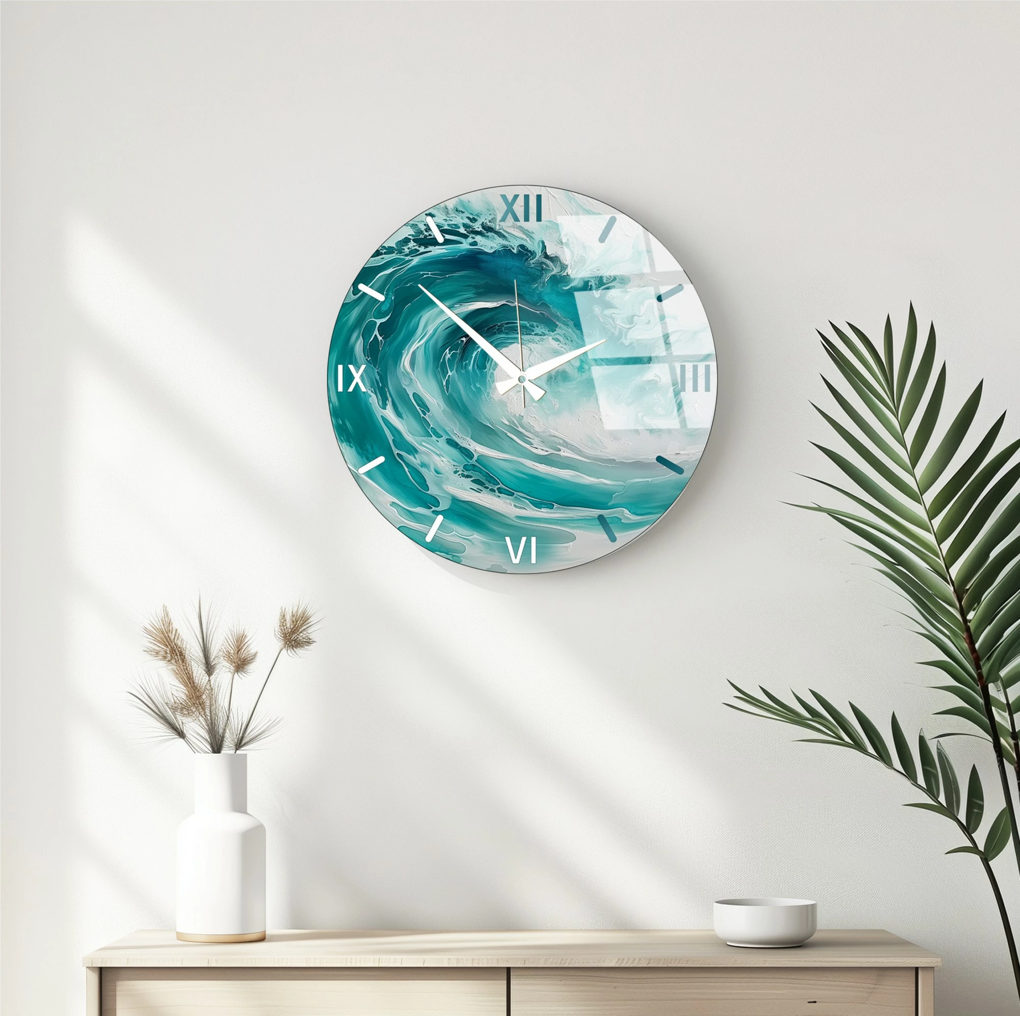 Orë muri dekorative prej qelqi, Wallity Huhu346, 40x40cm