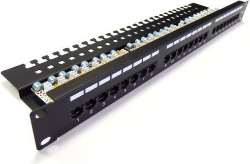 Patch panel Digitus DN-91624U-EC, 24 porta, CAT 6, 1U, 19", e zezë