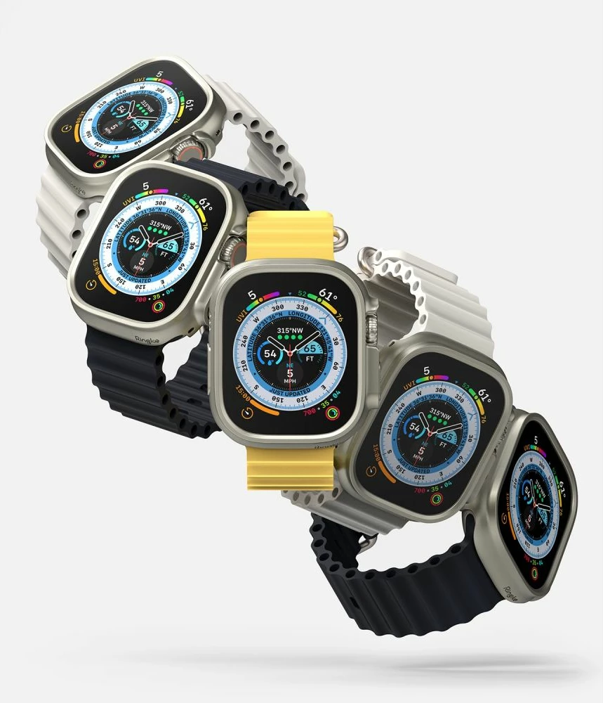 Mbështjellës Ringke Slim për Apple Watch Ultra 49mm, 2 copë, Transparent & Titanium