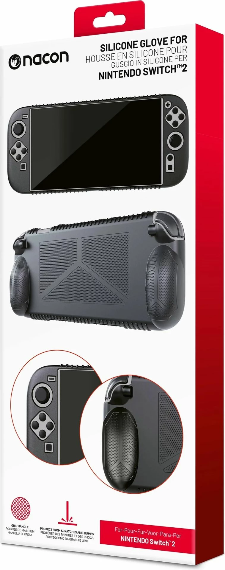 Mbështjellës silikoni Nacon për Nintendo Switch 2, mbrojtës, i zi