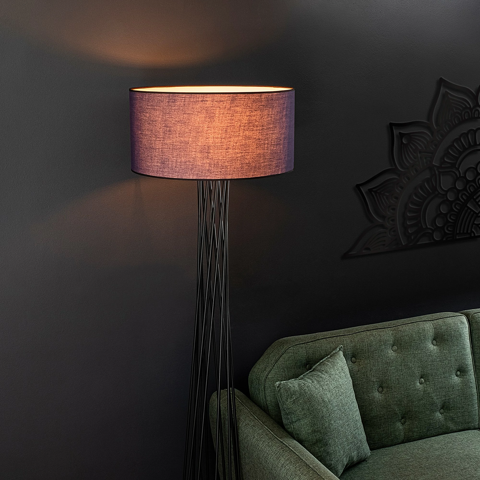 Llambë dyshemeje Opviq, e gjatë, anthracite, 50x175x50 cm