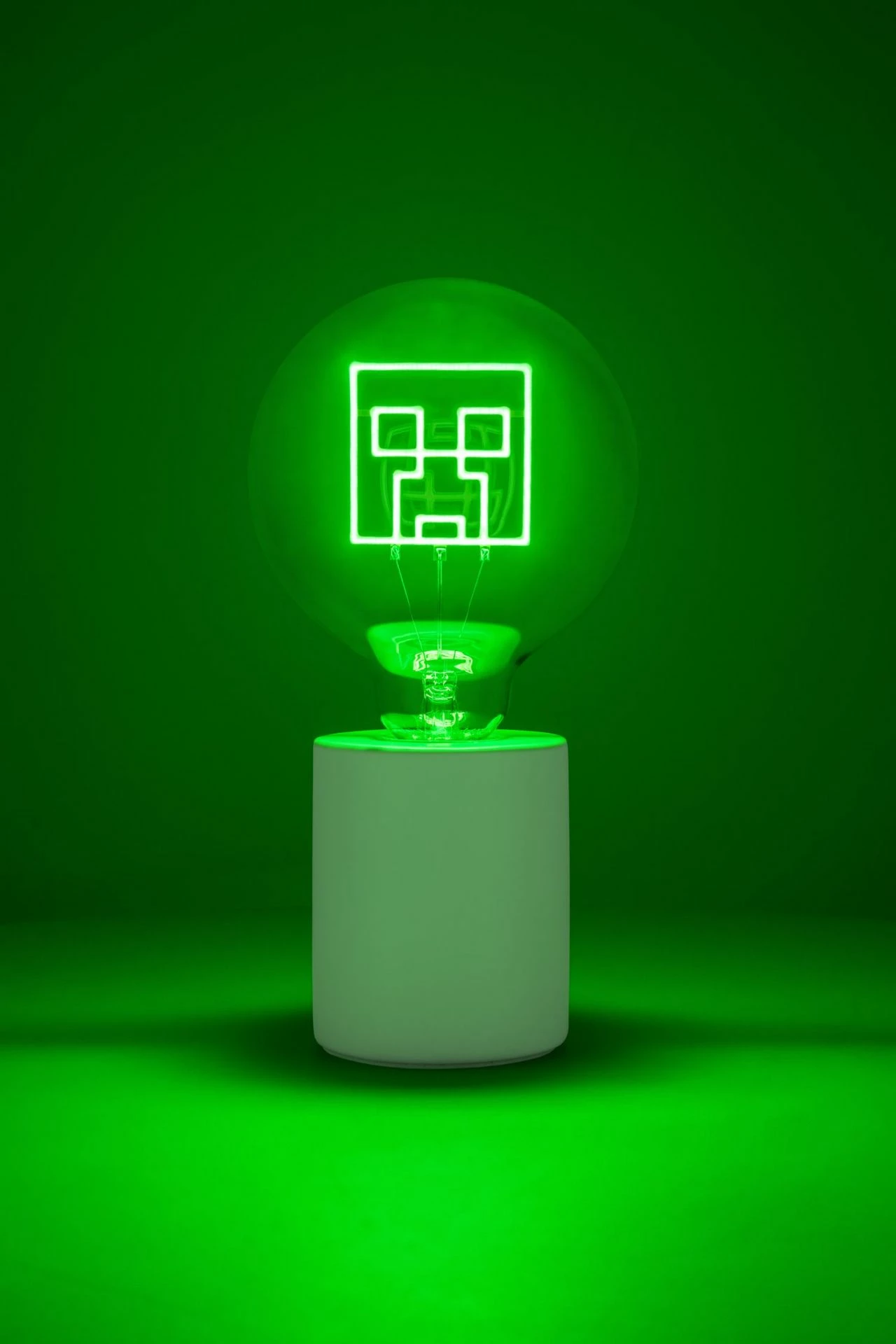 Lampë tavoline LED neon Paladone Minecraft Creeper E27 24 cm, jeshile