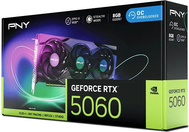 Kartelë grafike PNY GeForce RTX 5060 OC 8GB RGB