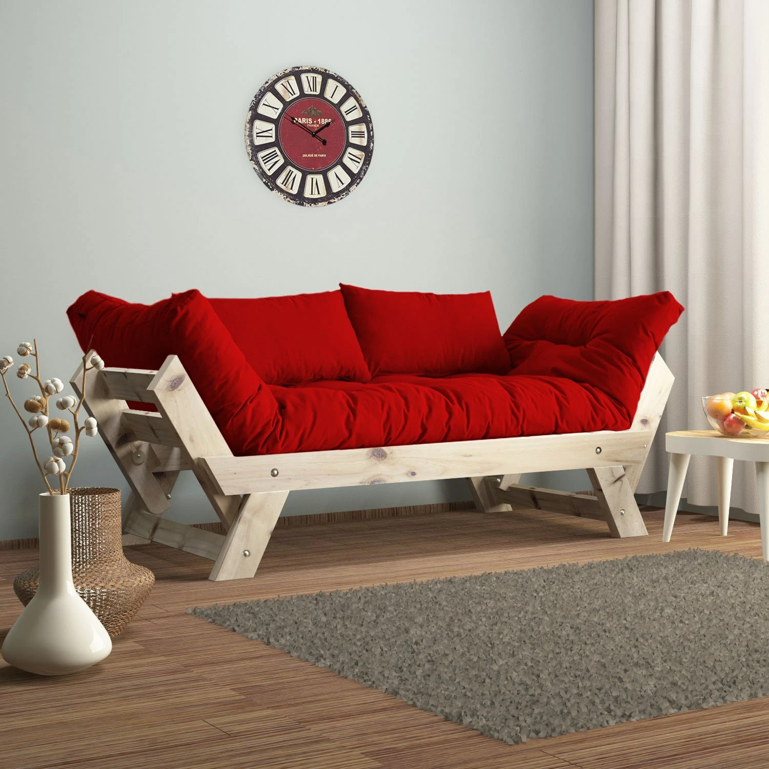Divan kopshti dy ulëse, Skye Decor, natyral e kuqe, CPT8108-210