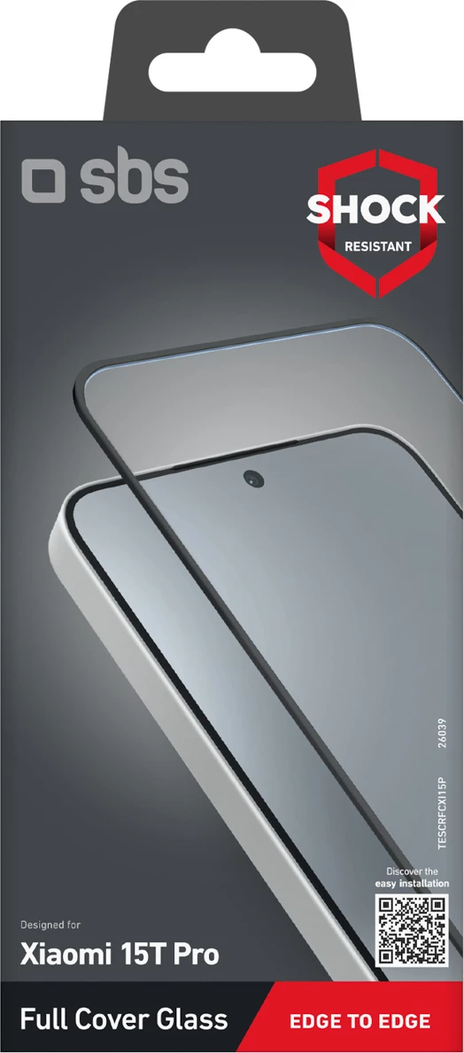 Xham i kalitur mbrojtës SBS Full Cover për Xiaomi 15T Pro, e zezë