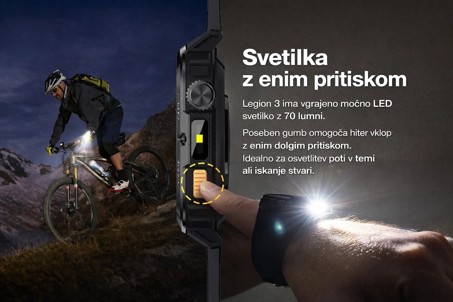 Smartwatch AGM Legion 3, 1.95" AMOLED, GPS, 500 mAh, 5ATM/IP68, MIL-STD-810H, Bluetooth thirrje, e zezë