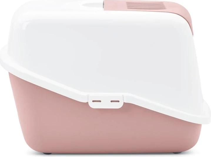 Kuti rëre për mace SAVIC Nestor, e mbuluar, 56x39x38.5 cm, Bardhë-Rozë