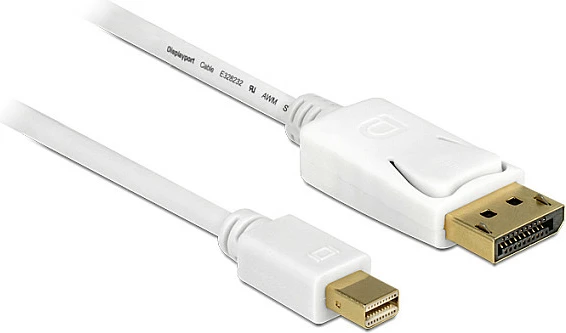 Kabllo Mini DisplayPort në DisplayPort DeLOCK 83483, 3m, 4K, e bardhë