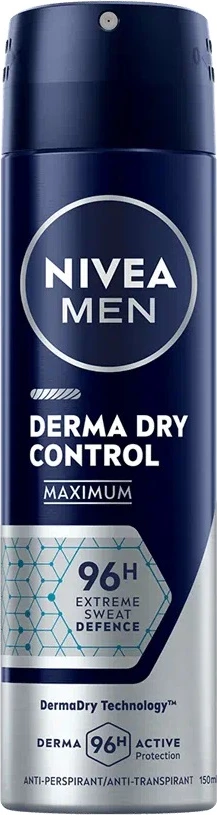 Deodorant spray për meshkuj Nivea Derma Dry Control, 150ml