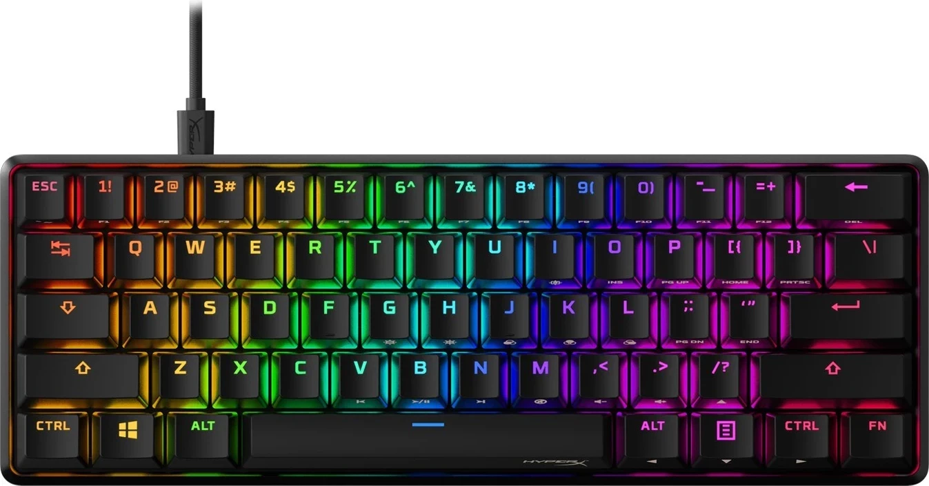 Tastierë HyperX Alloy Origins 60, RGB, e zezë 