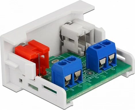 Modul DeLOCK Easy 45, 2x RCA femër, 22.5 x 45 mm, i bardhë
