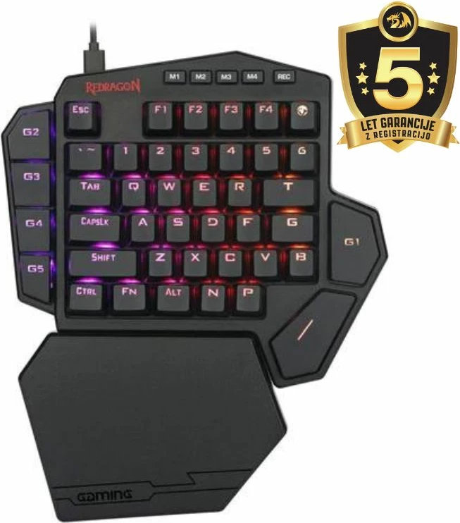 Tastierë mekanike gaming Redragon DITI Elite K585RGB-KS, wireless 2.4G + me kabllo, Brown switches, RGB, 42 taste, 7 tasta makro, e zezë