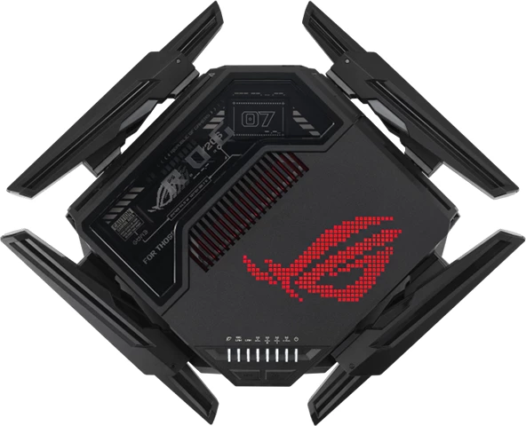 Ruter ASUS ROG Rapture GT-BE98 BE25000 WiFi 7 quad-band, 320MHz, 4096-QAM, 2x 10G porta, AiMesh, AURA RGB, i zi
