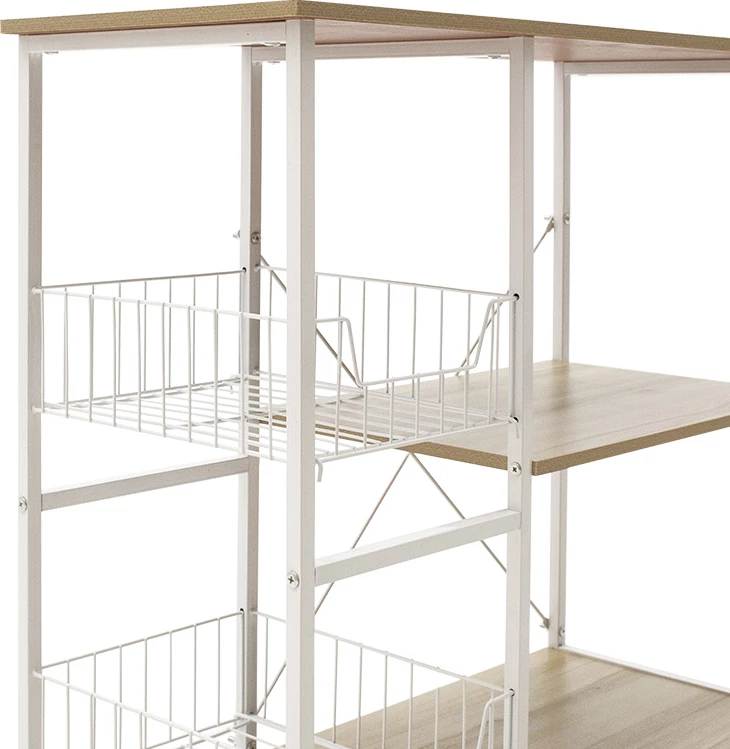 Raft dyshemeje Noon me MDF, ngjyrë bardhë-natyrale, 80x34x75cm