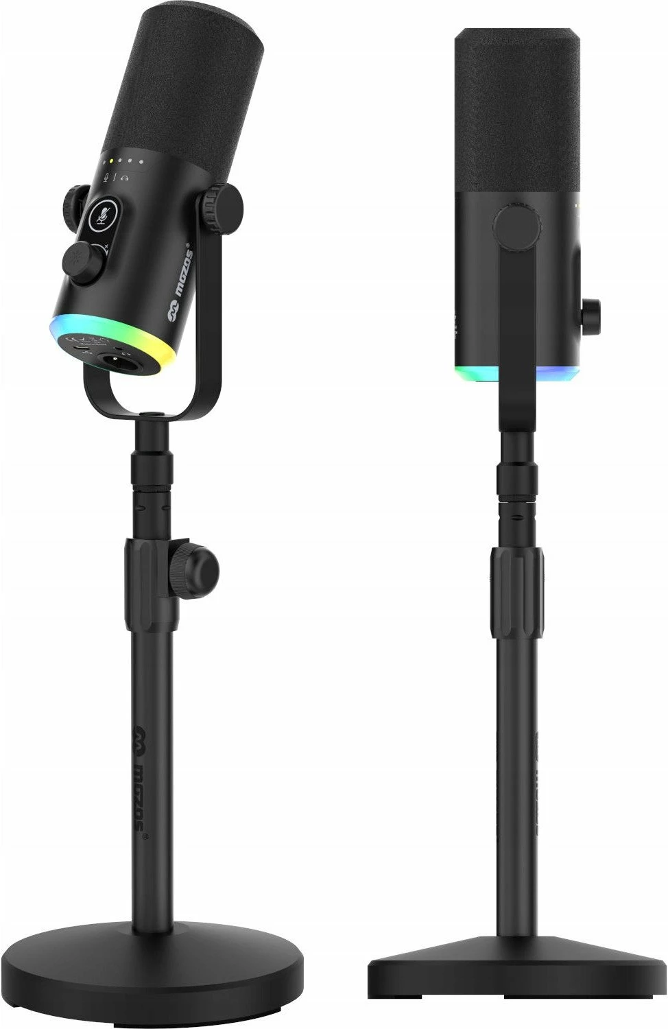 Mikrofon dinamik Mozos GM-ONE, USB-C/XLR, kardioid, me stativ, i zi