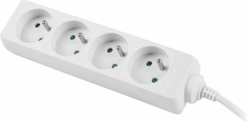 Zgjatues rryme Lanberg PS0-04E-0150-W 1.5 m, 4 priza, me tokëzim, i bardhë