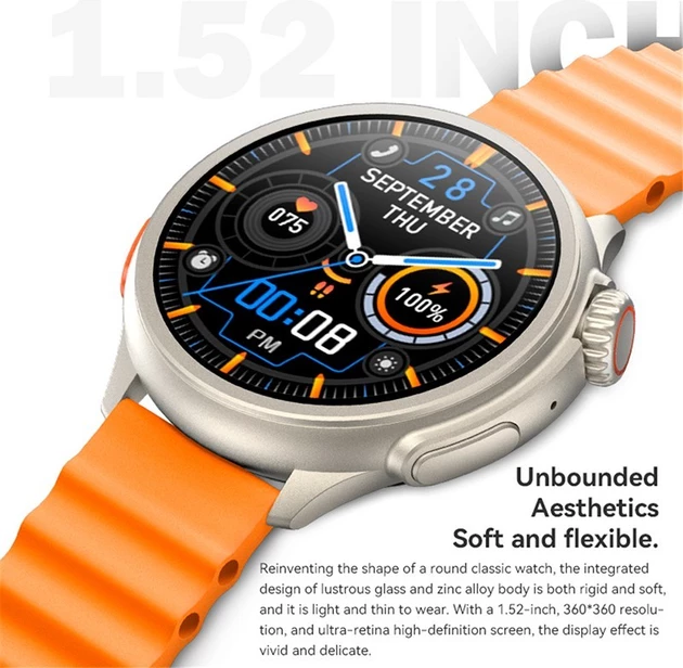 Smartwatch HOCO Y18, me thirrje, ekran 1.52\", IP67, gold