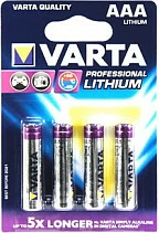 Bateri VARTA Professional Lithium AAA 1.5V, 4 copë, 1100mAh, argjendtë