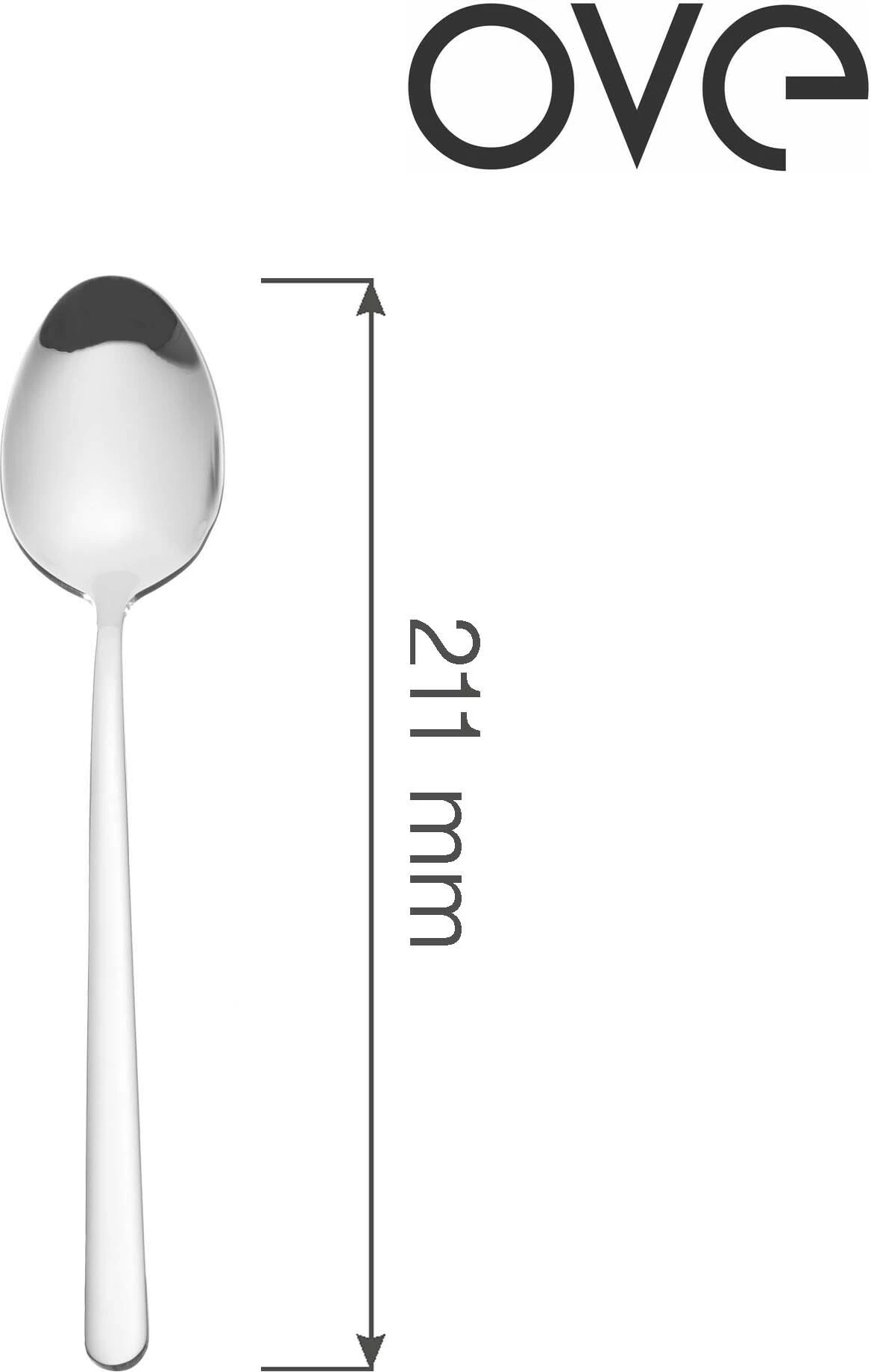Lugë gjelle OVE Amarone 211 mm, çelik inox 18/10, set 12 copë, argjendtë