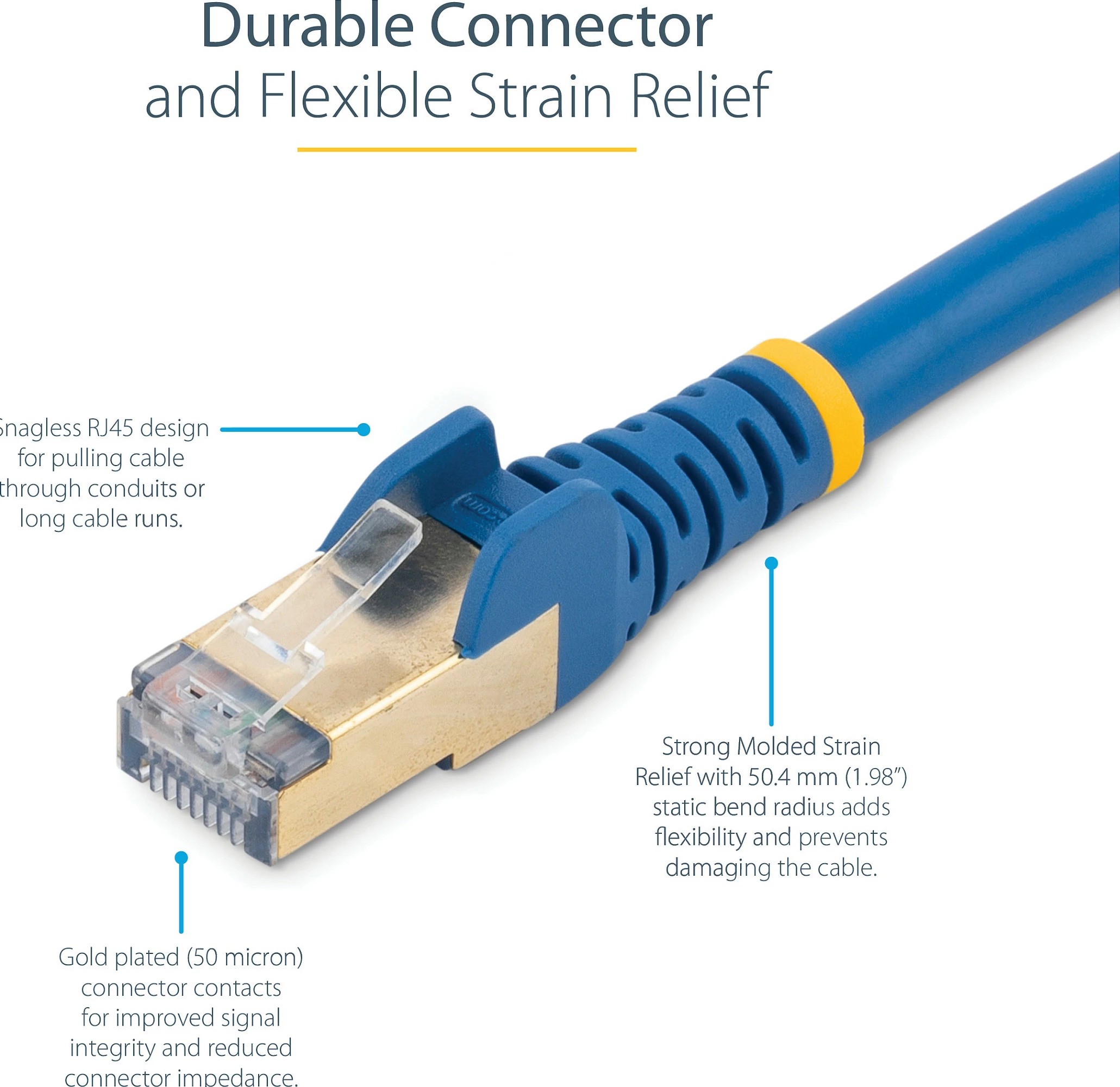 Kabllo Ethernet StarTech Cat6a 5m RJ45 10Gbps, blu