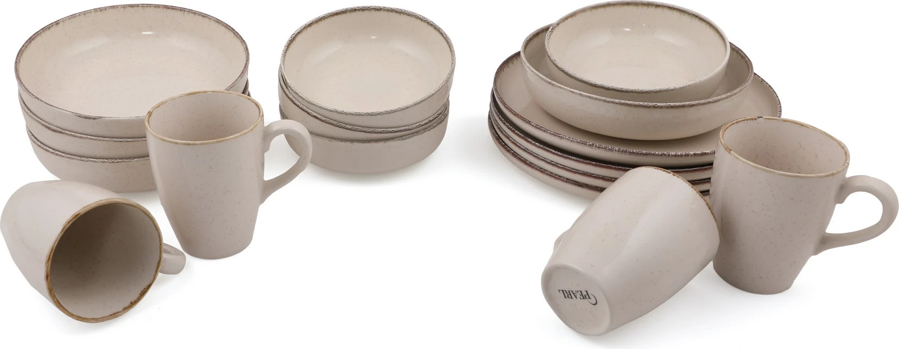 Set enësh për drekë (16 copë), Hermia Concept, MOD16Y2730P02, ngjyrë krem