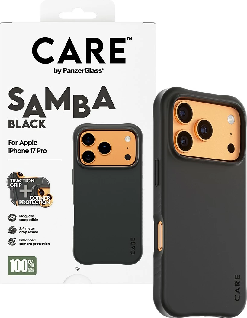 Mbështjellës PanzerGlass CARE Samba black MagSafe për iPhone 17 Pro