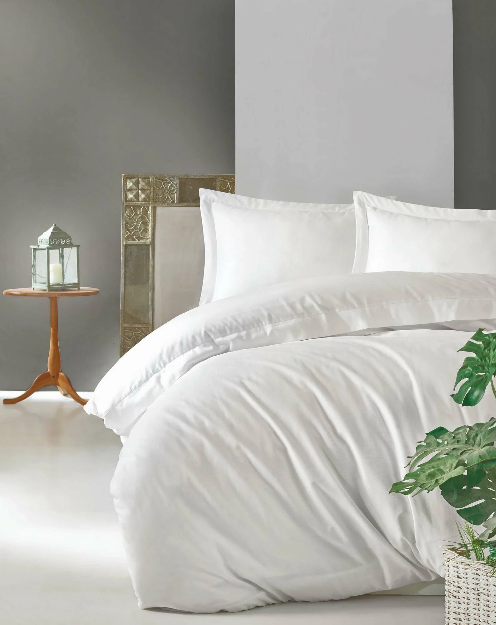 Set mbulesë për jorgan dopio satin, ngjyrë e bardhë, L'Essentiel Linge de Maison, Elegant