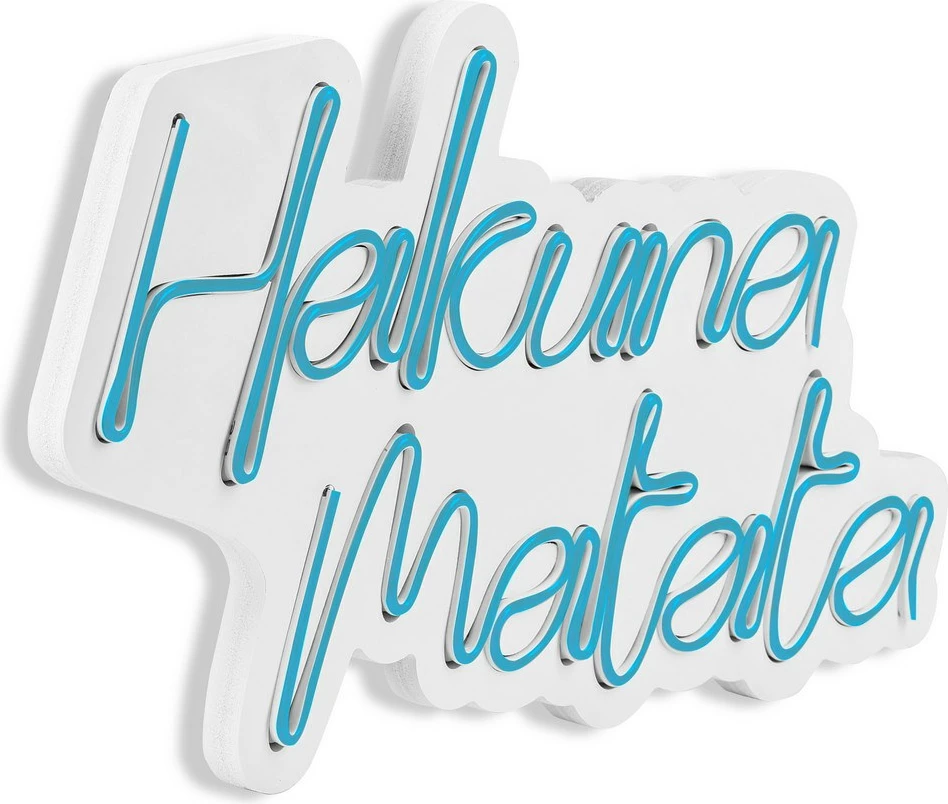 Dekor dritash LED plastike, Hakuna Matata, ngjyrë kaltër