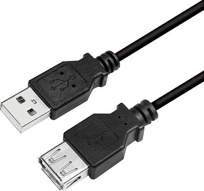 Kabllo USB LogiLink USB 2.0, USB-A/M në USB-A/F, 3 m, e zezë