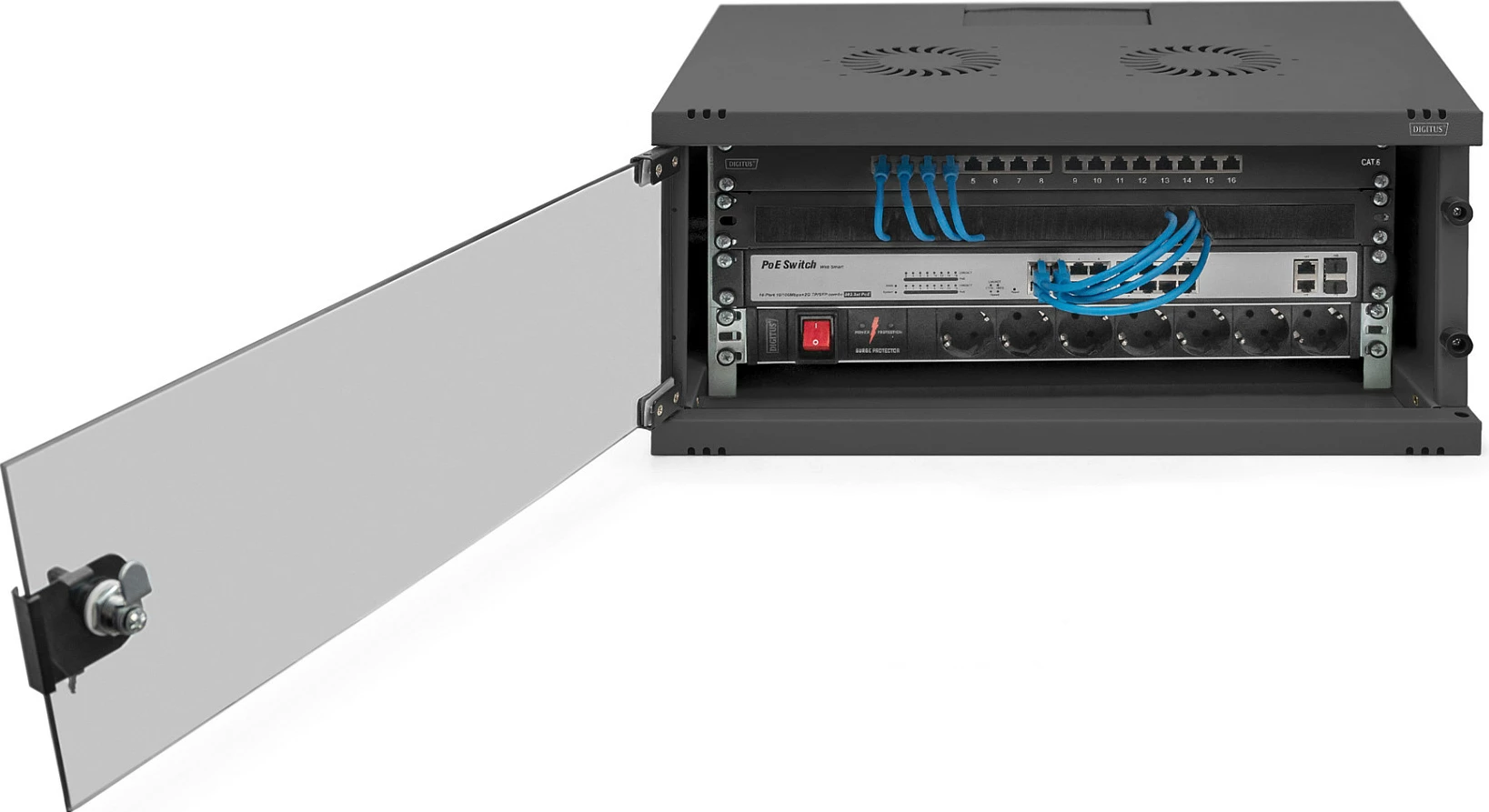 Kasë muri Digitus SOHO 4U 241x540x400mm, e zezë