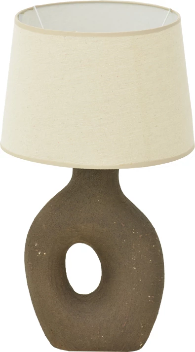 Llambë tavoline qeramike, ngjyrë gri antike-bezhë, E27, Ovola Inart, 30x52cm