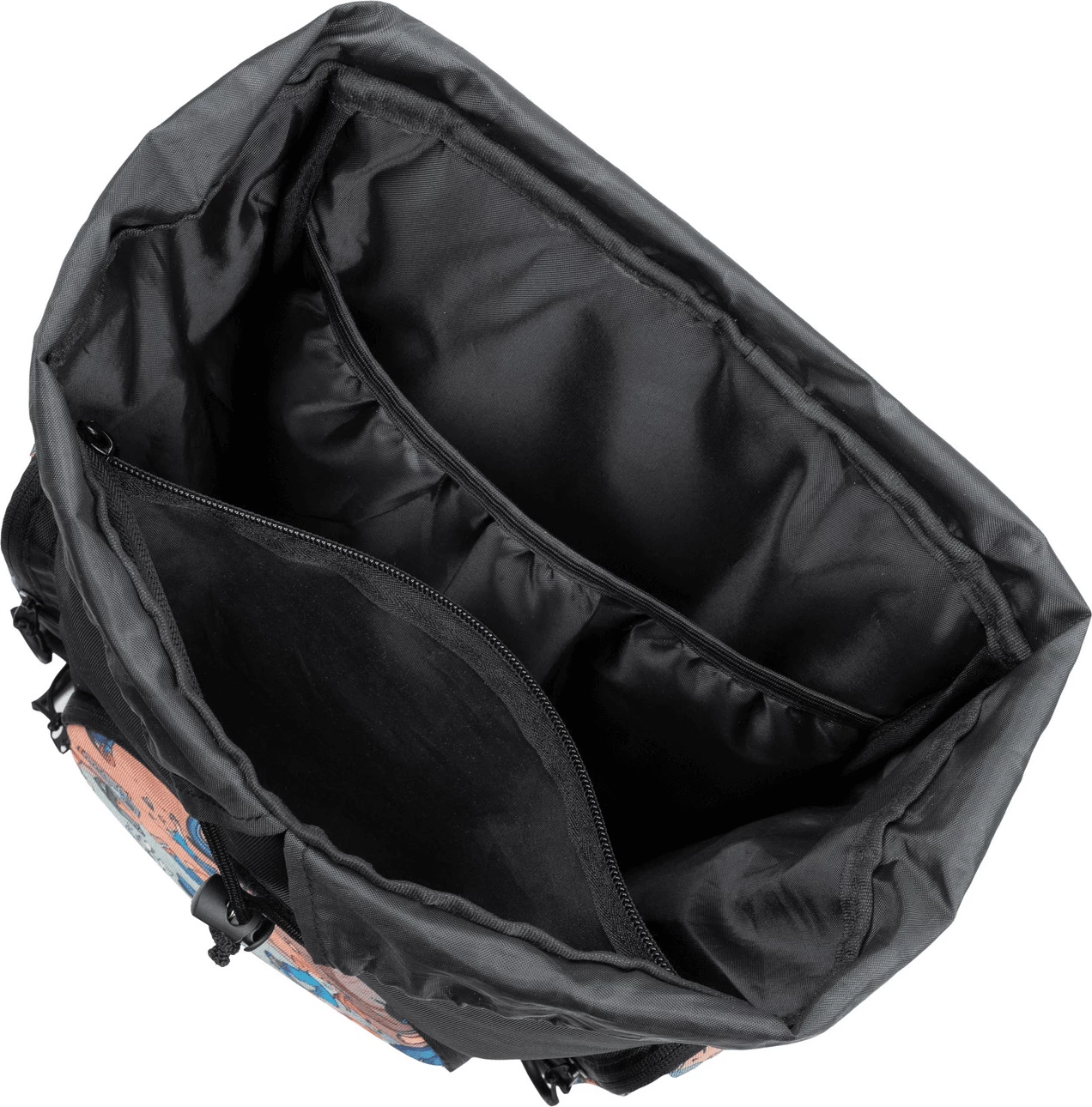 çantë shpine shkollore RIVACASE 5425 Agora 15L waterproof, print “Skaters”, e zezë