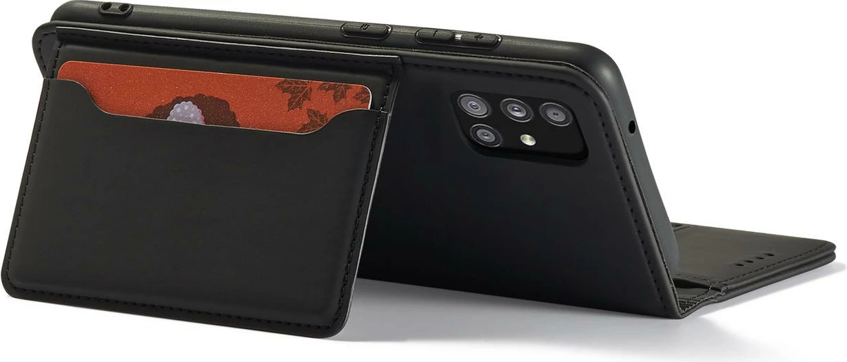 Mbështjellës Hurtel Magnet Card Case për Xiaomi Redmi Note 11 Pro, me kapak, portofol dhe qëndrim, i zi