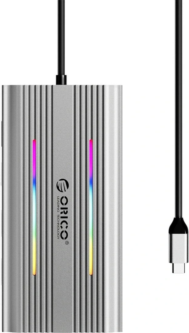 Kasë Orico USB-C 12w1 XDR-X1, 2xUSB-A, 1xUSB-C PD 100W, 2x HDMI 4K 60Hz, 1x VGA, 1x RJ45 Gigabit, gri
