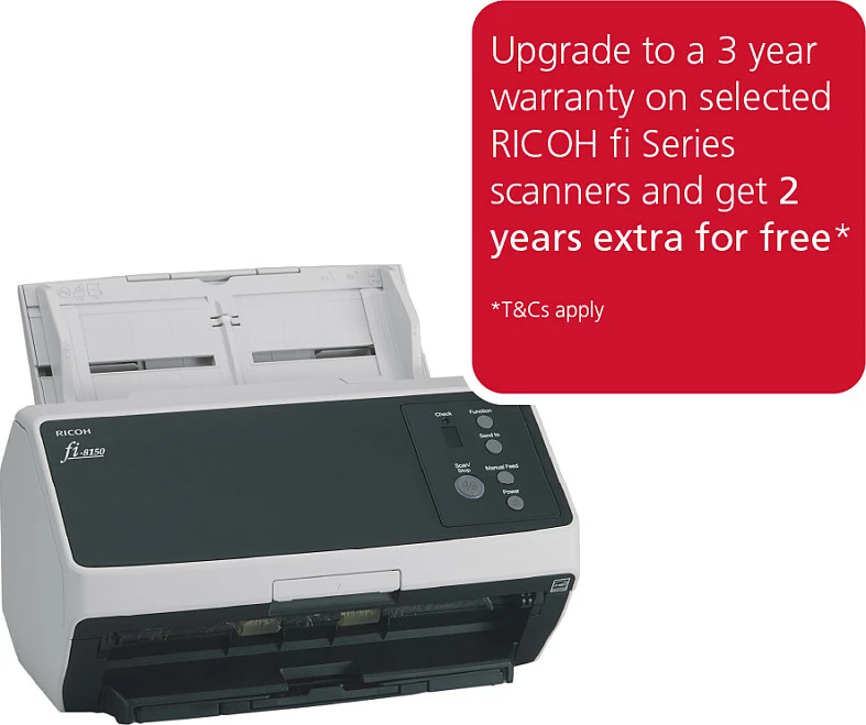 Skaner Ricoh FI-8150, 216 x 355.6 mm, 600 x 600 DPI, 50 ppm, Grayscale, Monochrome, ADF + Manual feed, Zi, Gri