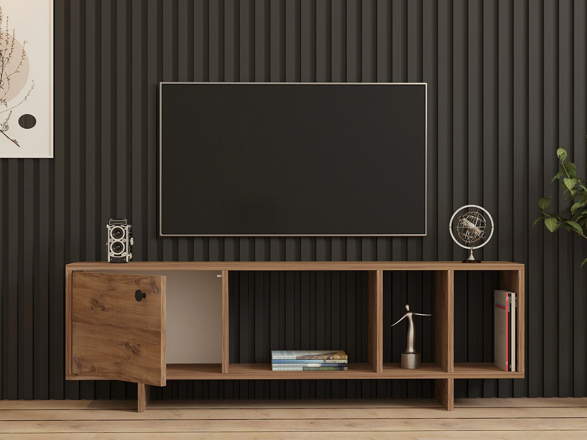 Komodë për TV, ngjyrë Atlantic Pine, Skye Decor, 140x45x29cm