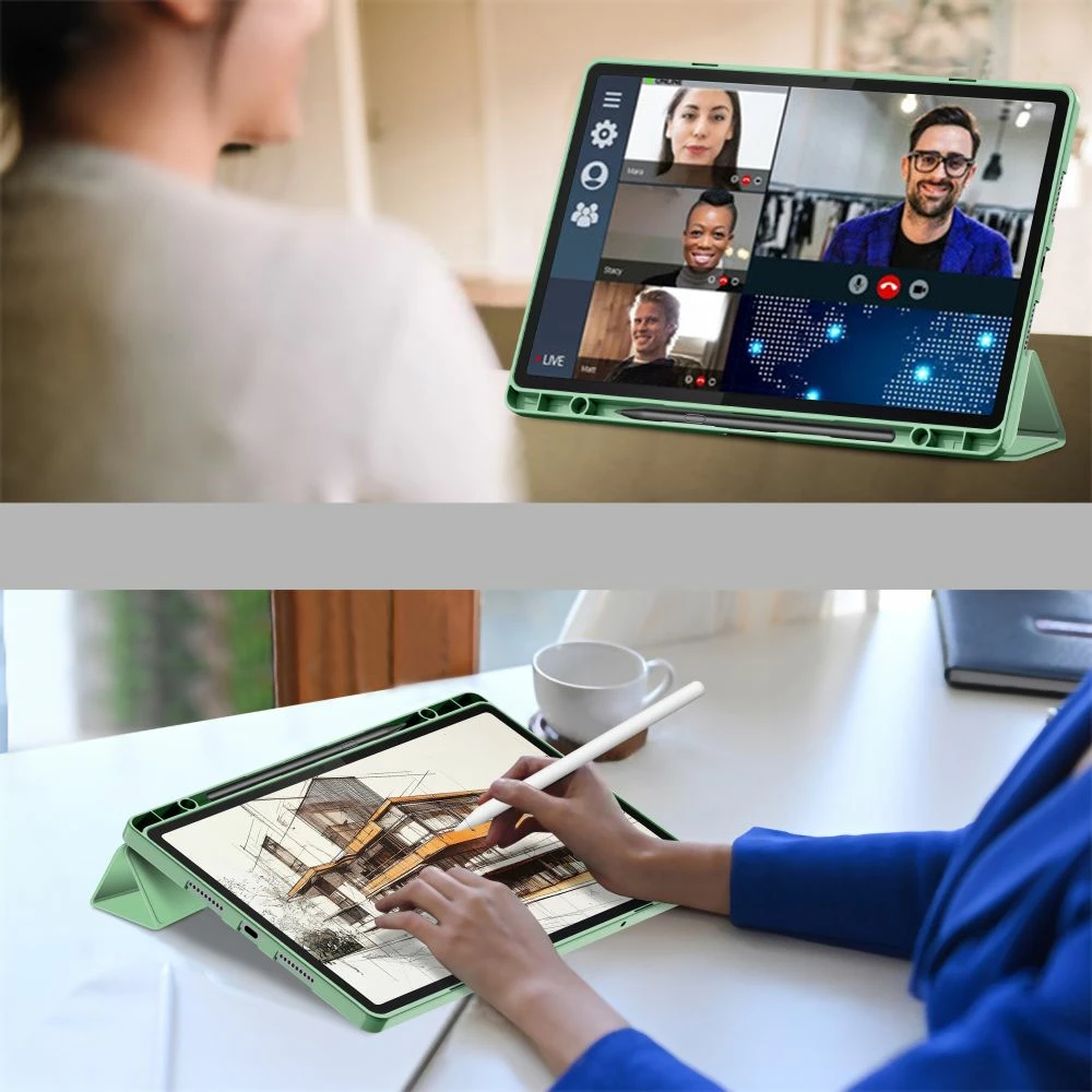 Mbështjellës tabletë Tech-Protect SC Pen Case për Lenovo Idea Tab Pro / Pro MT 12.7 TB-373, Gjelbër