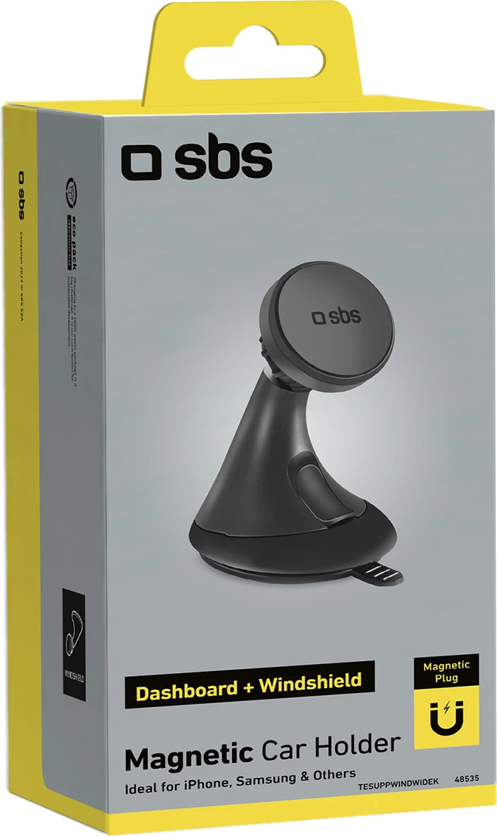 Mbajtës magnetik për celular SBS TESUPPWINDWIDEK, për bord/xham, MagSafe, i zi