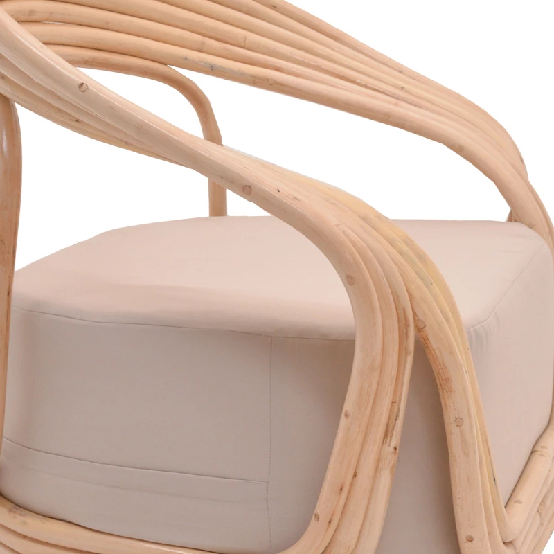 Karrige për pushim Radictive rattan ngjyrë natyrale me jastëk bezhë 88x57x73cm