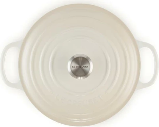 Tenxhere gize Le Creuset Signature Roaster, 26 cm, e rrumbullaktë, meringue